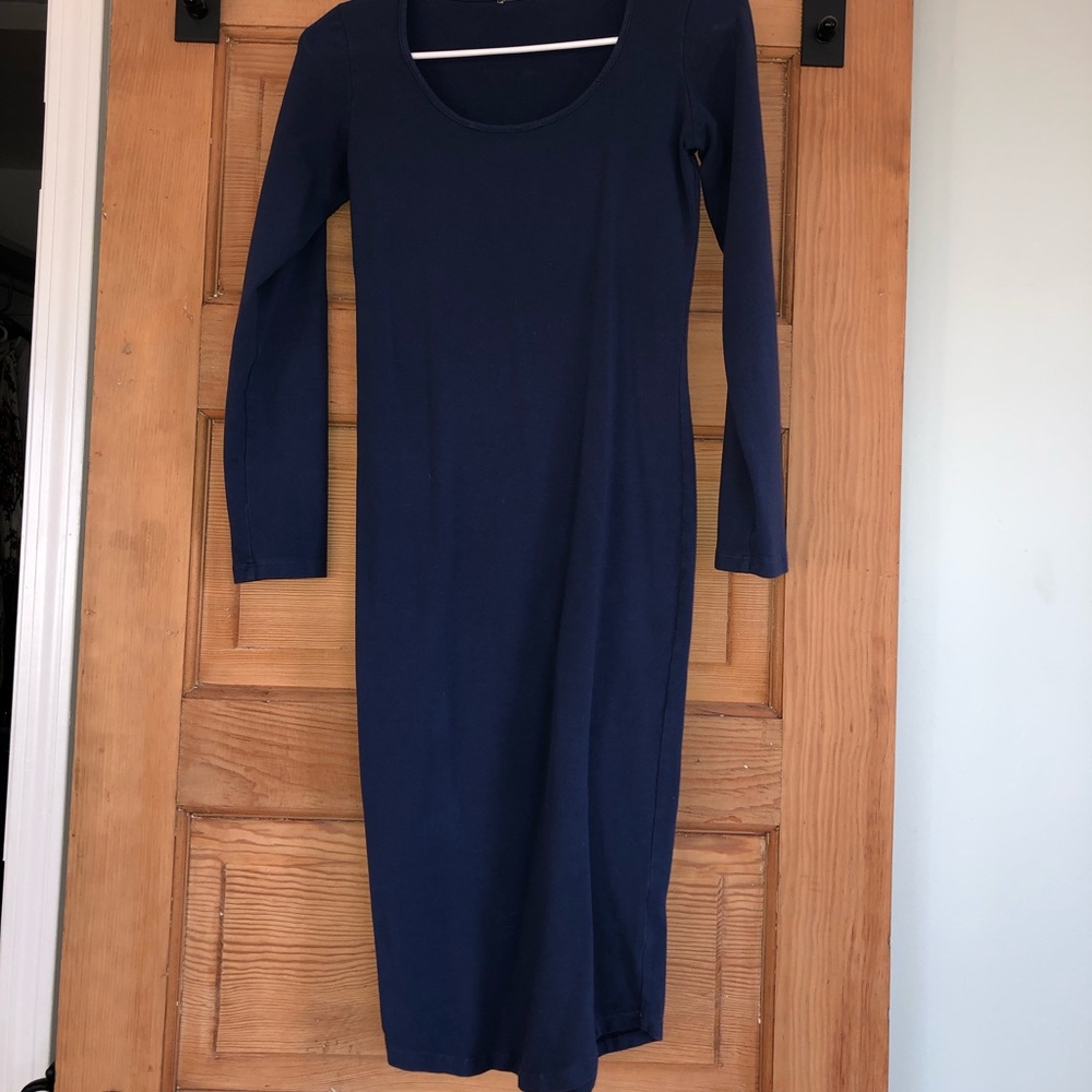 Monrow bodycon midi dress blue xs